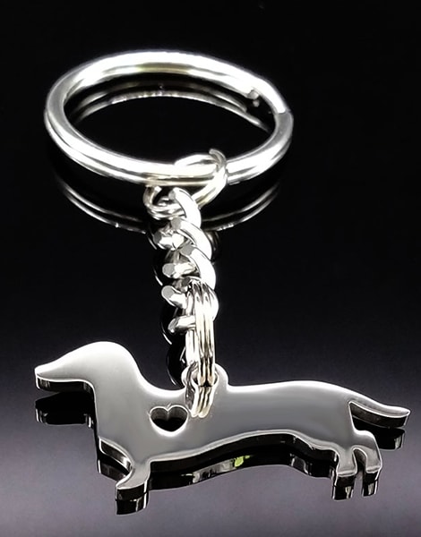 Dachshund Dog Stainless Steel Keychain 04-min